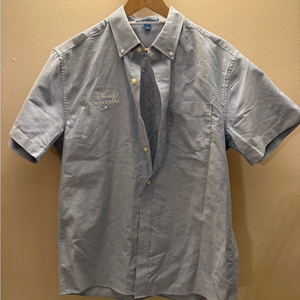 Port Authority Light Blue‎ Casual Button Down Shirt Disney central
